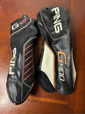 Lot Of 2 Ping  Headcover Black White Vinyl Golf Club Cover